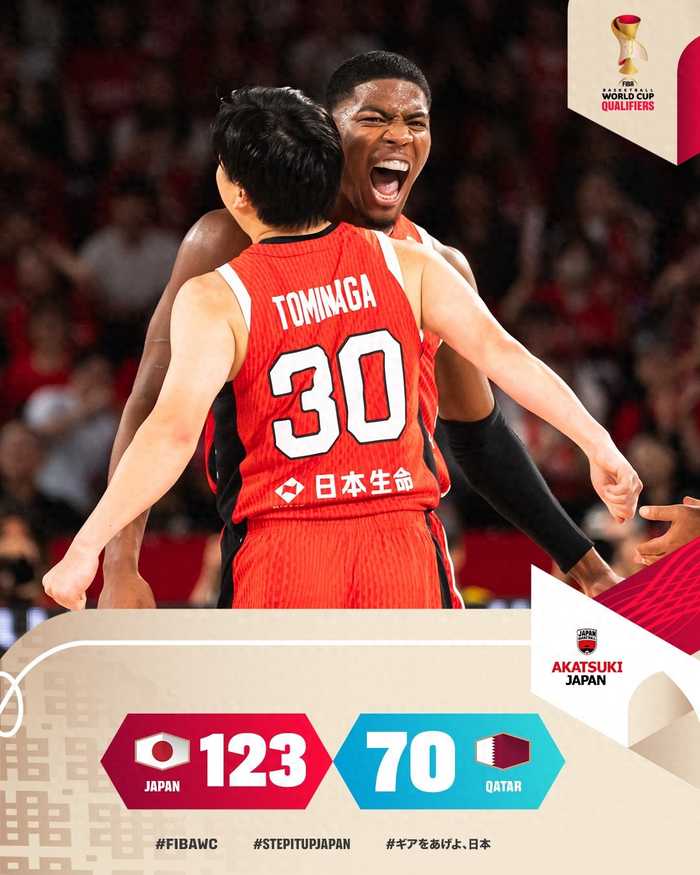 日本篮球历史首次！八村+河村+渡边同时登场 53分大胜见证最强阵容